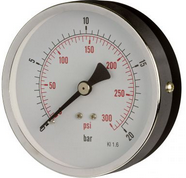 100mm Centre Back Connection, Accuracy 1.6% Enamelled Steel and Brass