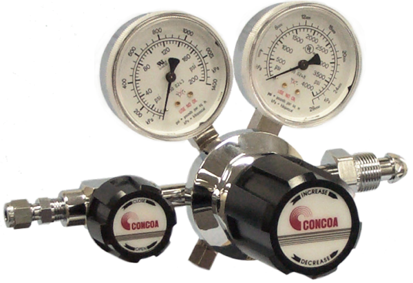 Single Stage, Chrome-Plated Forged Brass Body, 316L Stainless Steel Diaphragm, 5 Port Configuration