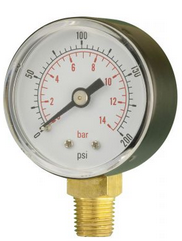 50mm Bottom Connection, Accuracy 2.5% Enamelled Steel