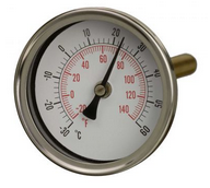 63mm - Back Stem - Bimetal - HVAC Specification - Accuracy Class 2
