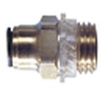 Miniature Male Adapter (Brass Male Thread) with intgral polyurethane seal