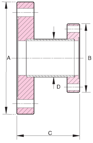 CF Tubulated Reducing Adapters, Small Flange, Rotatable