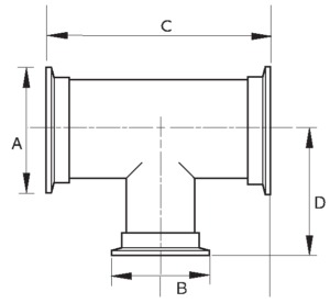 ISO to KF Reducing Tees, S/S