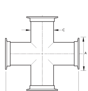 KF 4-Way Cross, Stainless Steel