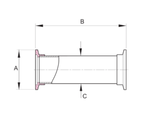 KF Straight Connectors (Full Nipples), Stainless Steel